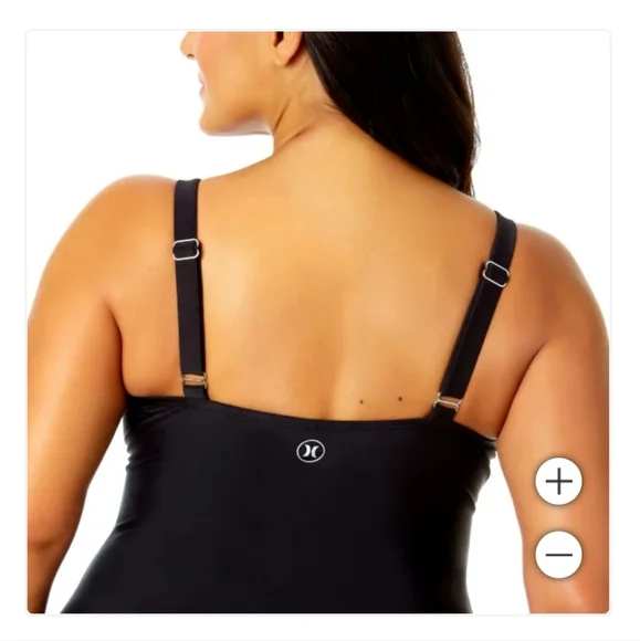New With Tags Hurley Ladies' Swimsuit Black Size XL - Picture 3 of 4